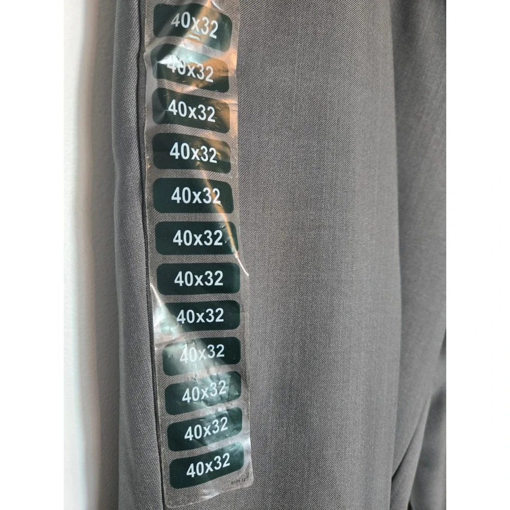 Haggar Men 40x32 Premium Flex Straight Fit Dress Pants Dark Grey Stretch HD70000